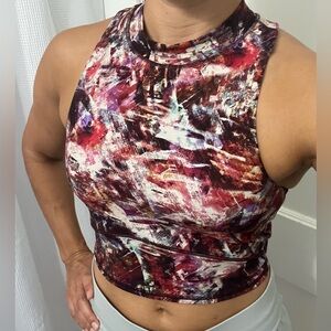 Lululemon Everlux and Mesh Cropped Tank with removable pads